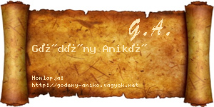 Gödény Anikó névjegykártya