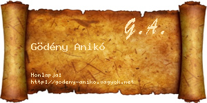 Gödény Anikó névjegykártya